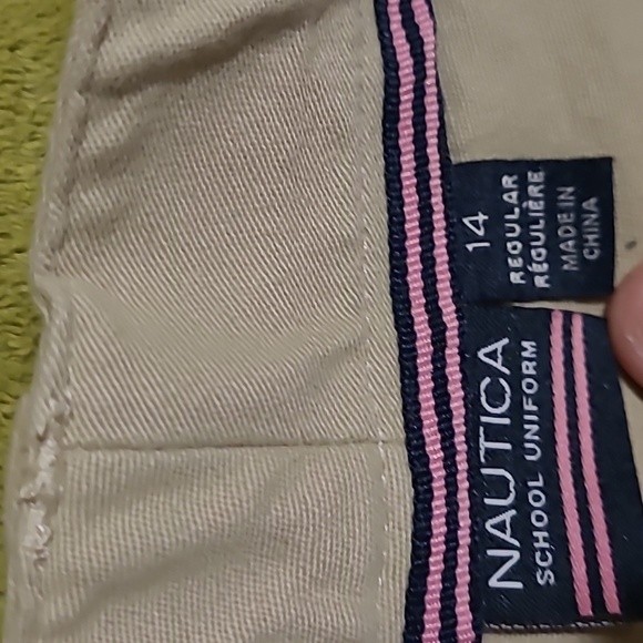 Nautica Girl Tan Khaki School Uniform Shorts Grow With Me Extended Button Waist - Picture 5 of 5